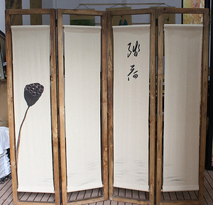 屏风，定制屏风，透纱屏风，尺寸和图案可按要求定制