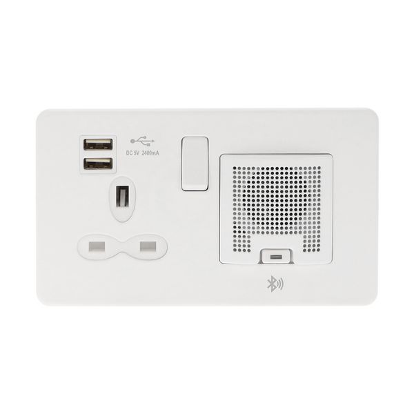 13 AMP Switched Socket Outlets with Dual USB Charger & Bluetooth Audio