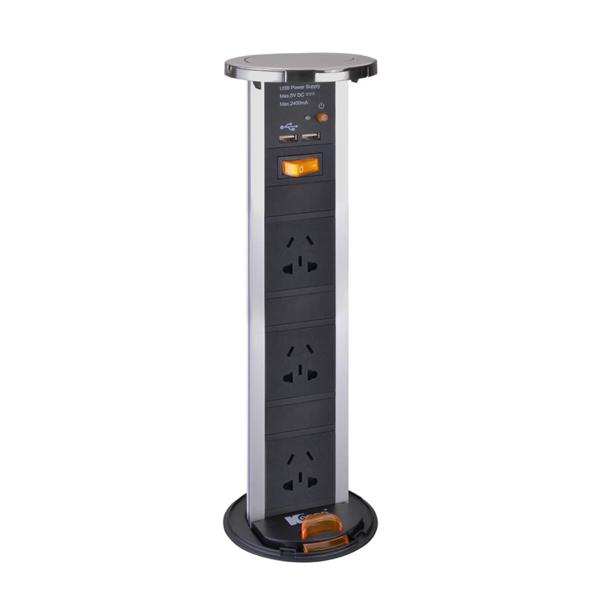 POP-UP SOCKET with CCC Socket and USB Charger Port – Satin nickel