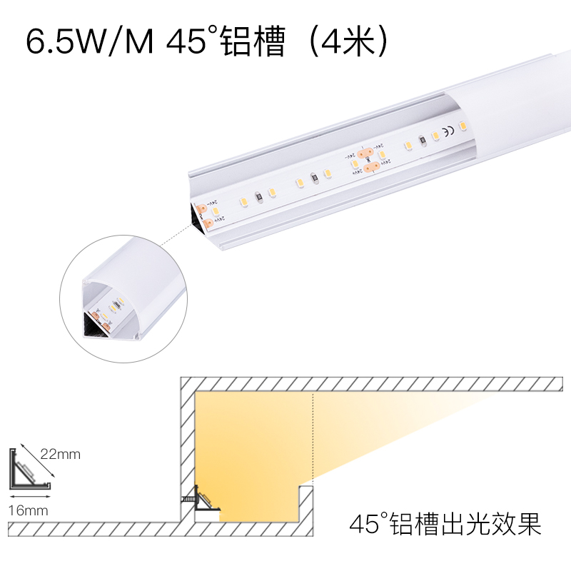 仙人掌先生高端2835芯片LED灯带4米客厅24V天花灯条室内灯光照明