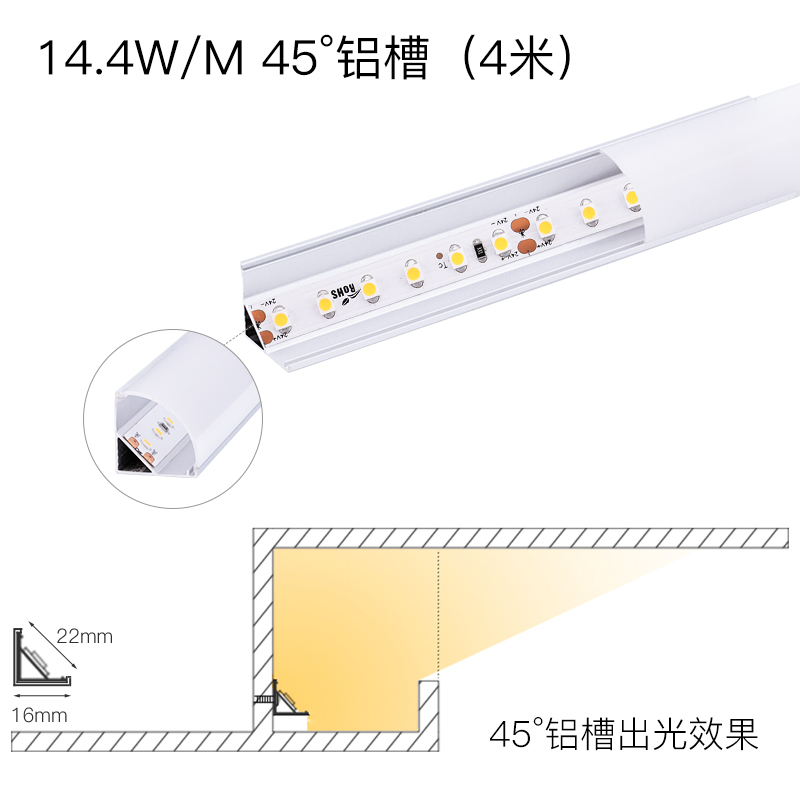 仙人掌先生高端2835芯片LED灯带4米客厅24V天花灯条室内灯光照明