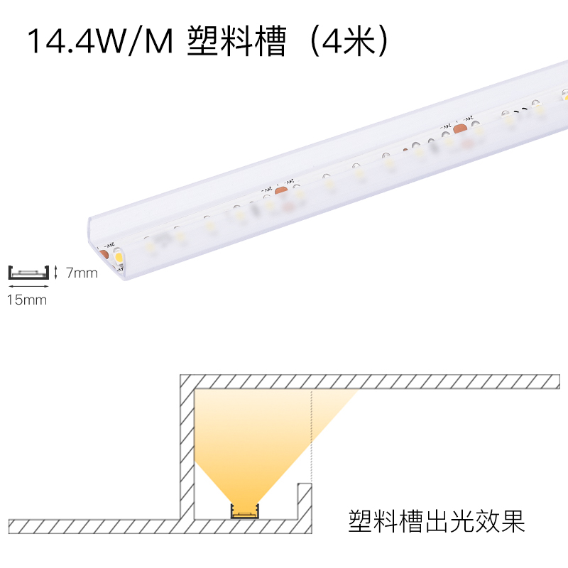 仙人掌先生高端2835芯片LED灯带4米客厅24V天花灯条室内灯光照明