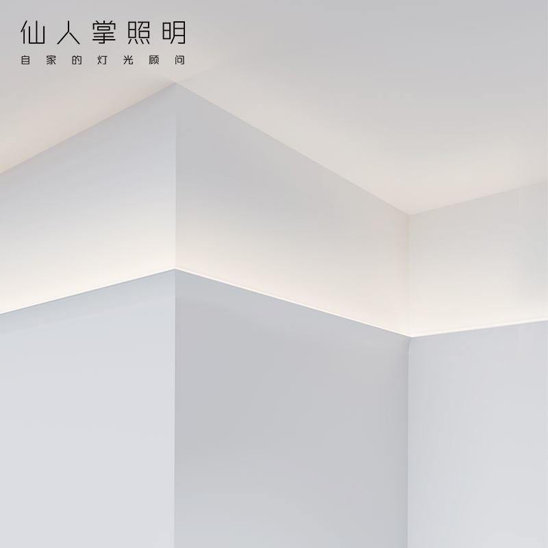 仙人掌照明无边框线性铝槽卧室客厅灯带LED弧形洗顶线条灯洗墙灯