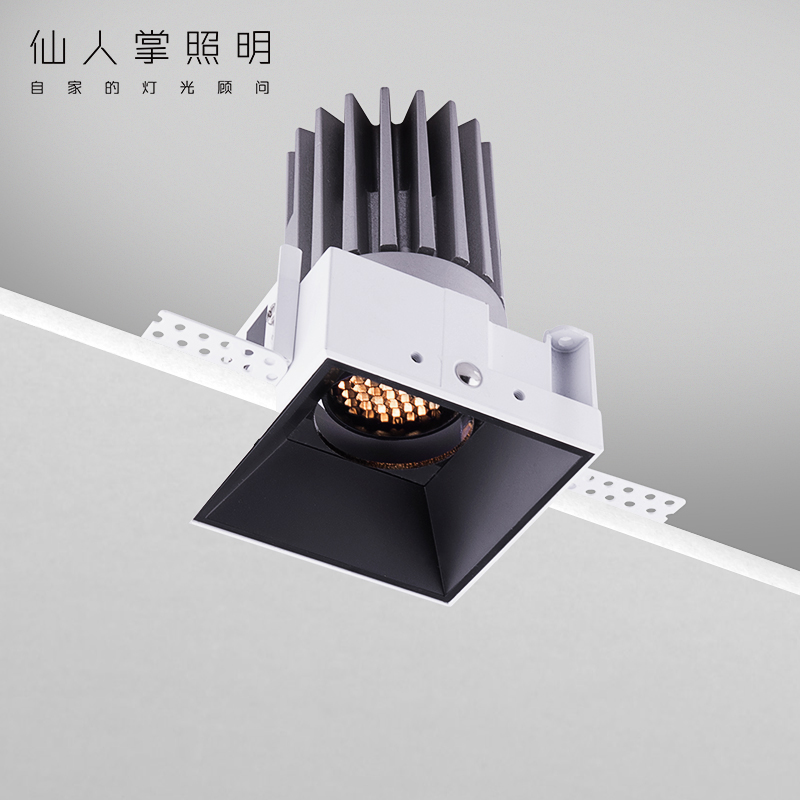 仙人掌先生无边框LED射灯多头防眩光可调角嵌入式客厅卧室照明