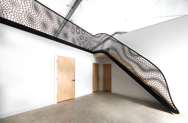 这款艺术楼梯栏杆通过算法生成 灵感来自植物组织
