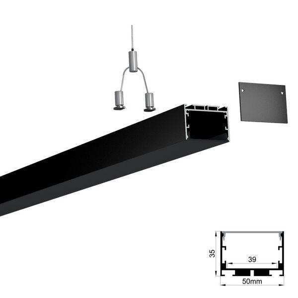 QSG-5035黑色悬挂安装线形灯、线性灯、LED铝型材灯、LED灯带