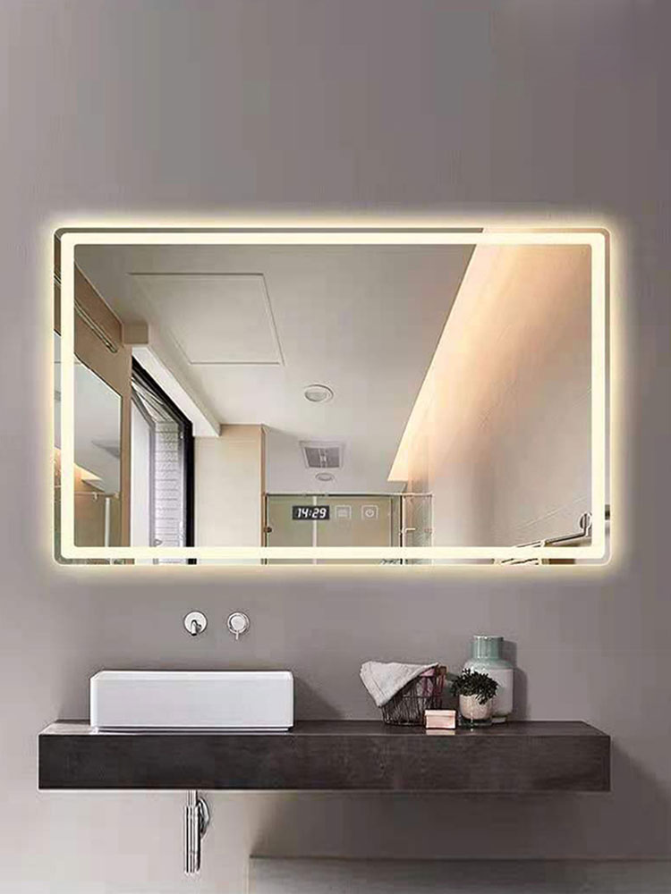 北欧浴室镜子免打孔圆镜子梳妆镜厕所洗手间卫浴镜铝合金化妆镜
