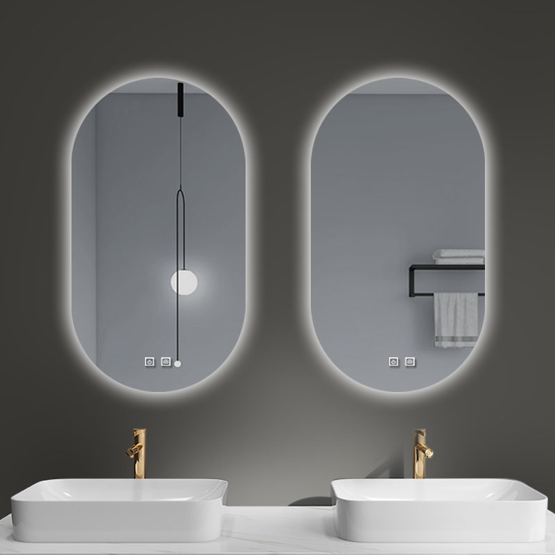 北欧浴室镜子免打孔圆镜子梳妆镜厕所洗手间卫浴镜铝合金化妆镜