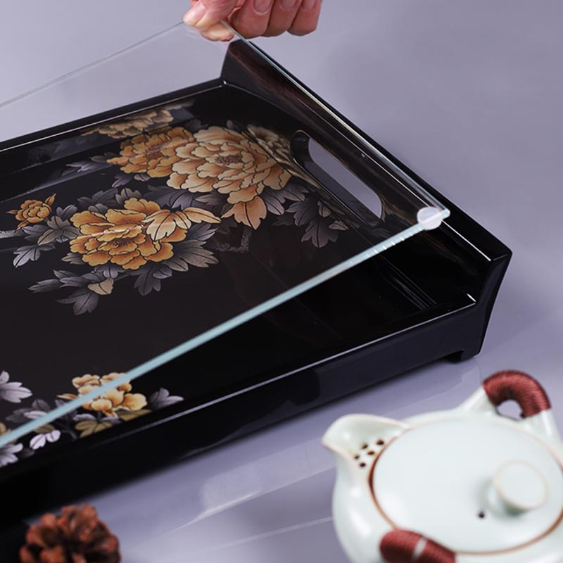 黑金牡丹托盘