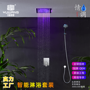 吸顶暗装LED淋浴花洒套装