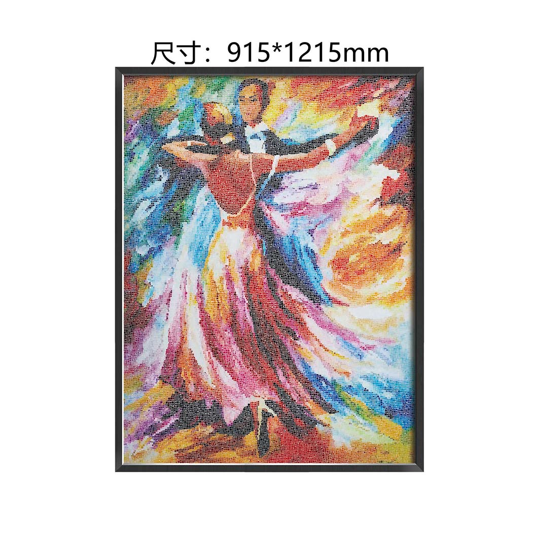 华尔兹舞者挂画玻璃马赛克装饰画