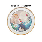 圆形装饰画 玻璃马赛克拼图挂画  中式画荷花