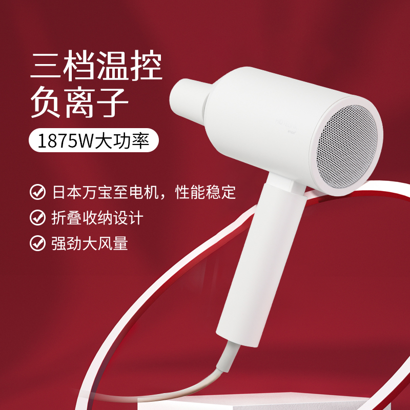 汇朗（HOTELINK）负离子电吹风酒店用恒温护发酒店大功率可折叠低噪音低辐射孕妇儿童可用
