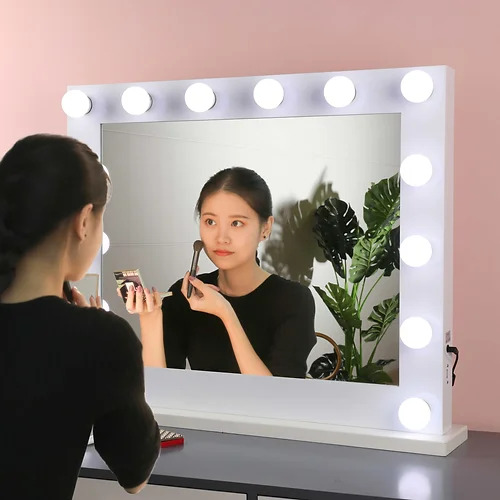 Rectangular Hollywood Bulb Wall Mounted+Table -top Makeup LED Mirror Make-up Mir（1）