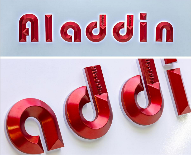 广告标识3D浮雕背光字