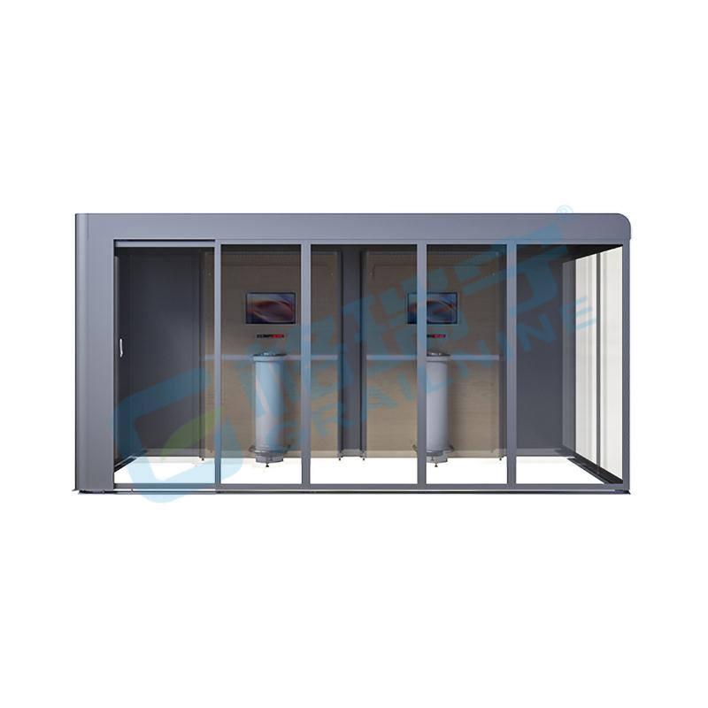 智能环保吸烟室G450 玻璃吸烟房 钢结构吸烟亭 岗亭 净化室