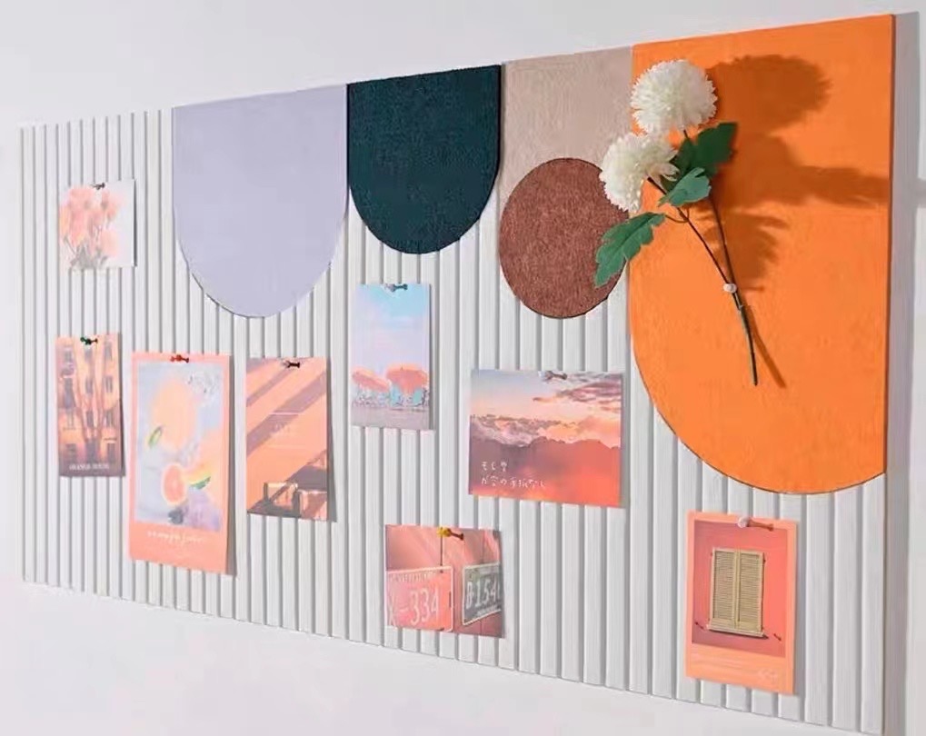 彩色毛毡墙贴留言板幼儿园美术作品展示软木板照片墙背景板公告栏