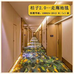 印花毯 机织开绒 尼龙6 1200g 黄色+绿色桔子图案
