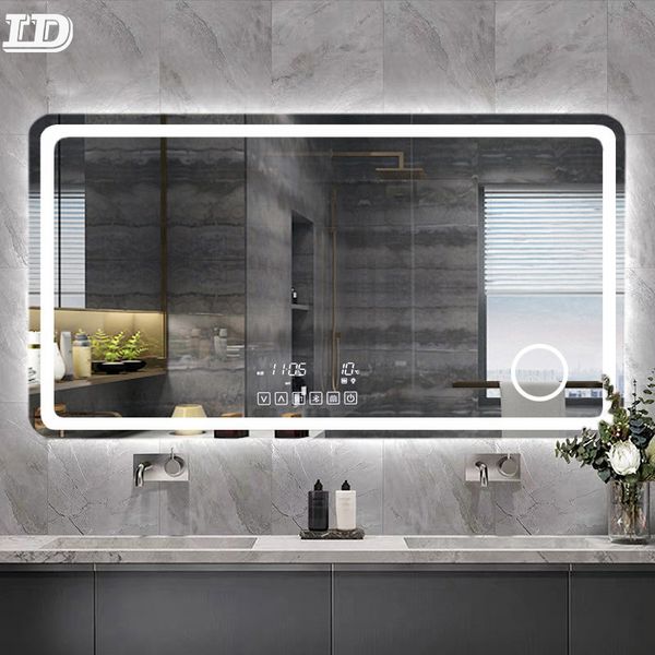定制防水智能触摸屏定制现代浴室led灯镜