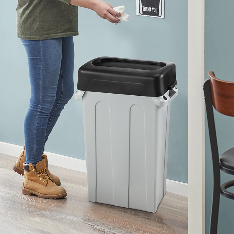 Vicando唯凯多76L垃圾桶商用厨房卫生间厕所塑料办公室家用废纸篓SLIM76媲美乐柏美（rubbermaid）
