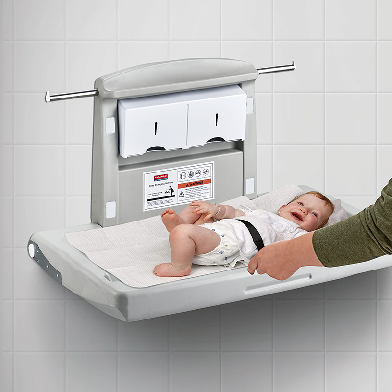 Vicando唯凯多婴儿护理台可折叠壁挂儿童换尿布台母婴室安全座椅 BCS媲美乐柏美（rubbermaid）