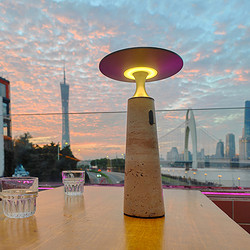 餐桌酒店便携式TYPE-C充电式天然洞石台灯