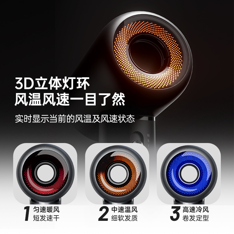 康夫3D立体灯环高速电吹风  F3