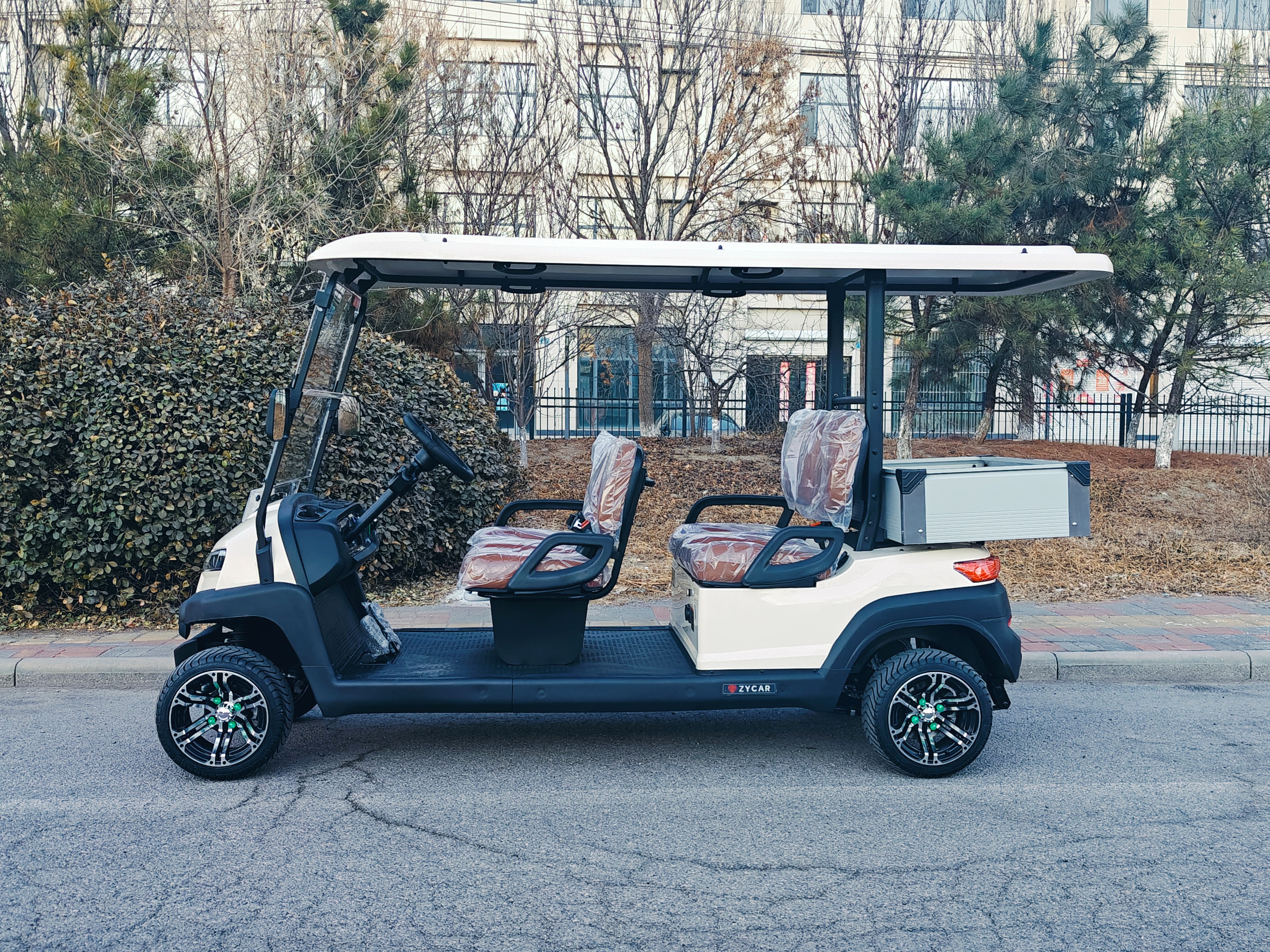 ZYCAR 4-seater electric golf cart with cargo hopper for passenger and cargo use Z4B