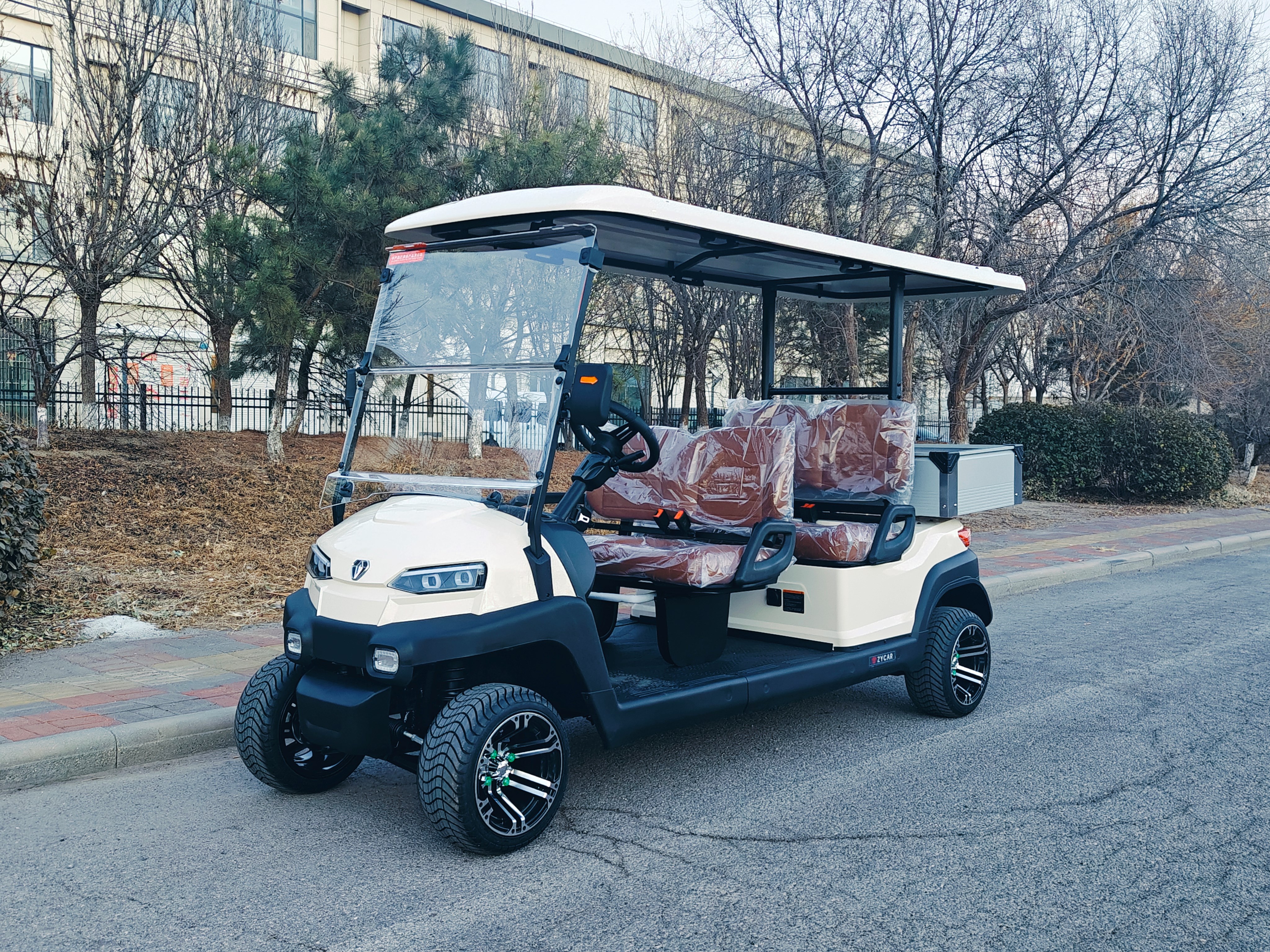 ZYCAR 4-seater electric golf cart with cargo hopper for passenger and cargo use Z4B