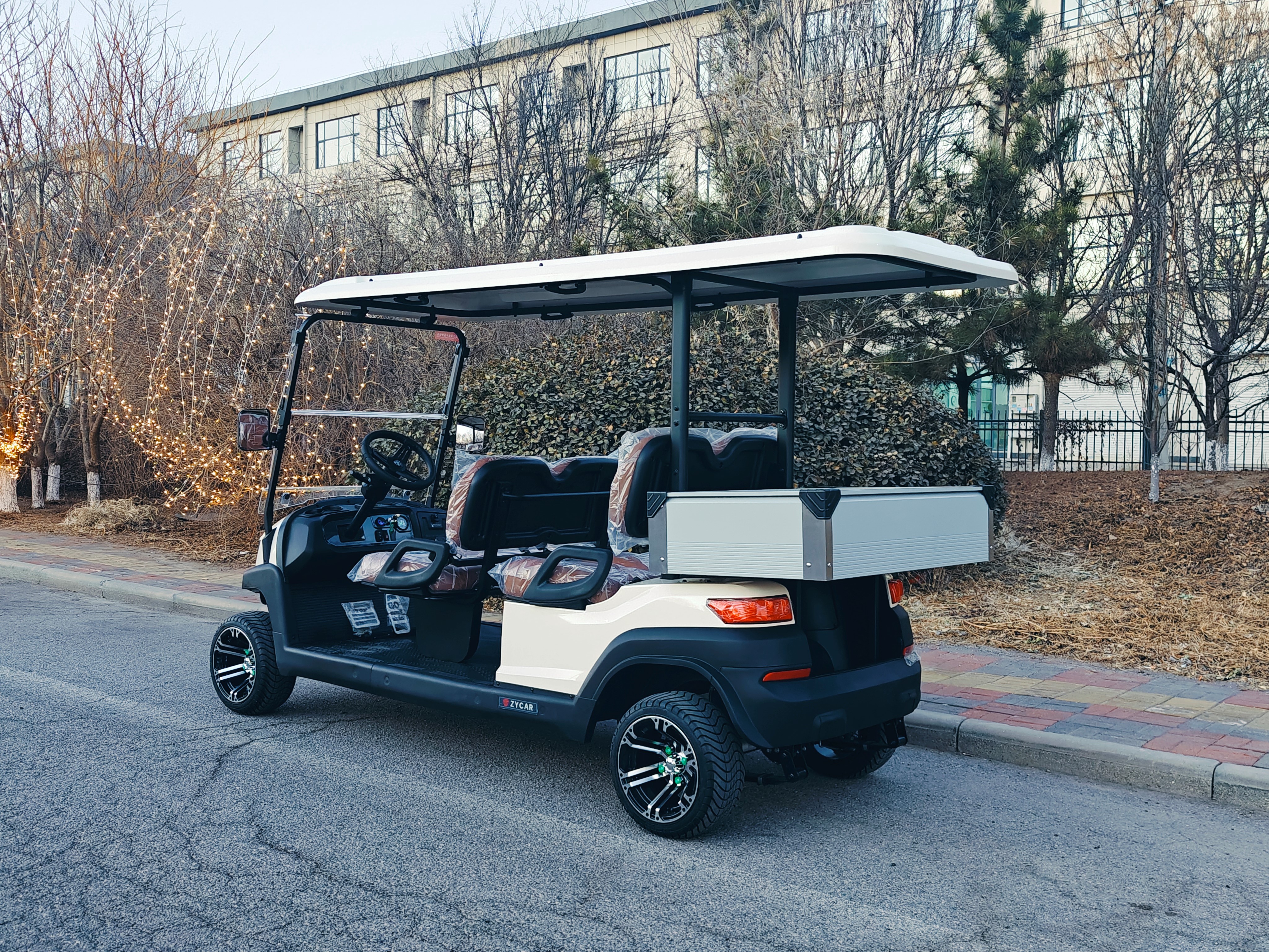 ZYCAR 4-seater electric golf cart with cargo hopper for passenger and cargo use Z4B