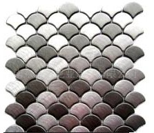 法洛尼亚 马赛克Fan-shaped Aluminum Tile black