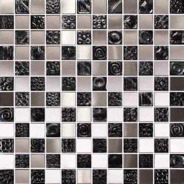 美狐 黑灰小方块金属马赛克